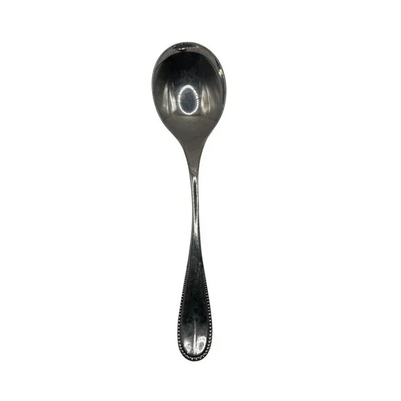 Oxford Hall Crystal Palace Stainless Bead Edge Sugar Spoon flatware glossy - Picture 1 of 3